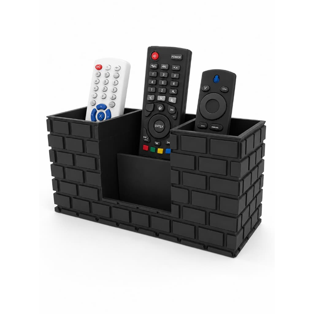 Organizador Porta Controle Remoto Tijolinho 3D Premium | Suporte para Controles, Celular e Acessórios