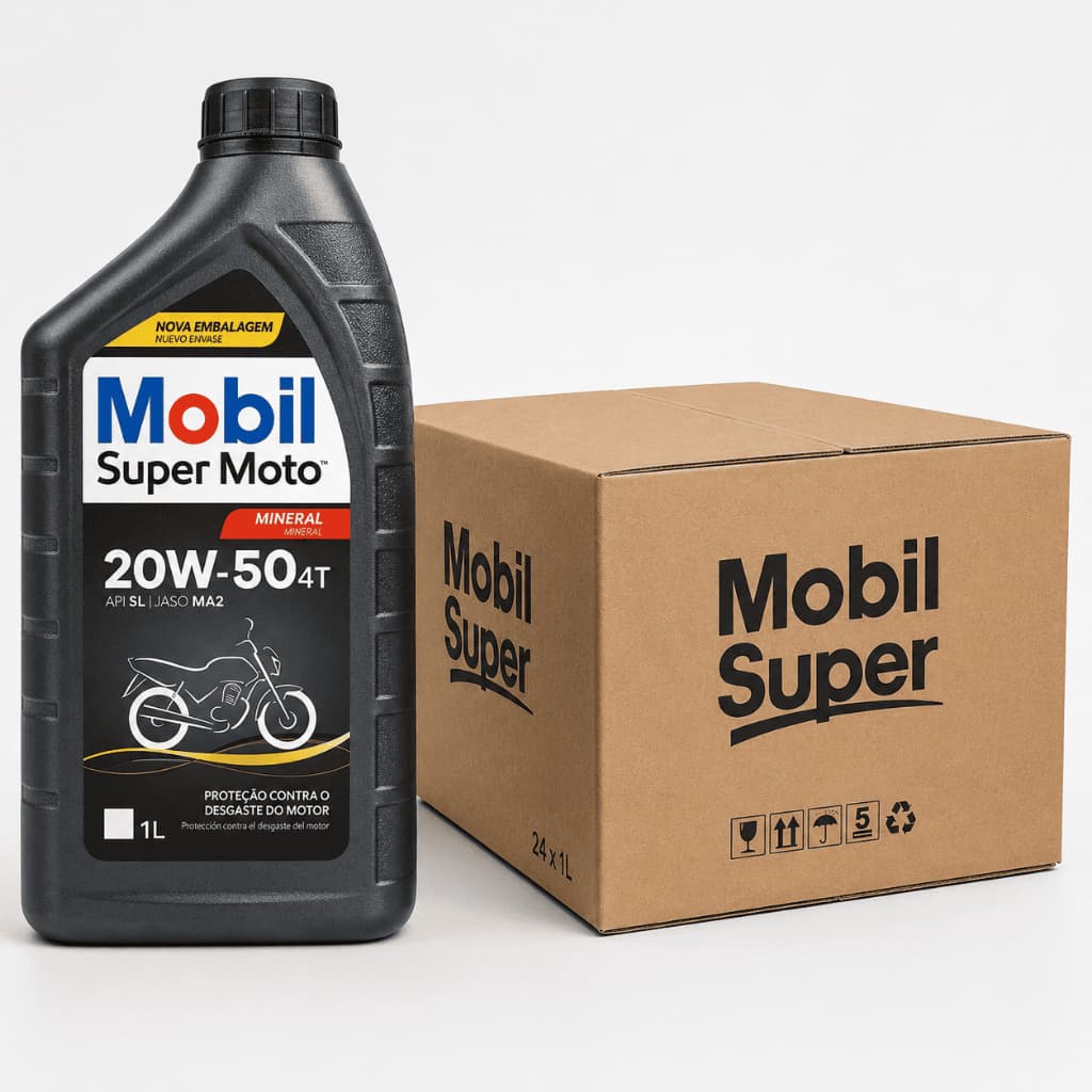 Kit óleo Mobil 20W50 troca de oleo Honda Yamaha Suzuki Dafra Kasinski Shineray KTM MVK