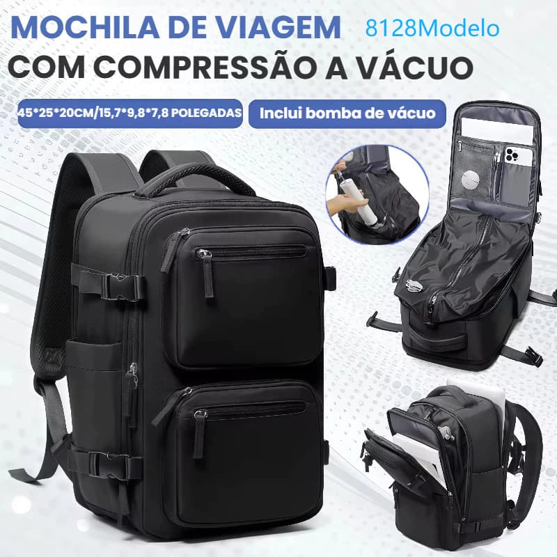 WALCOS Mochila de Viagem Expansível Impermeável com Compressão a Vácuo