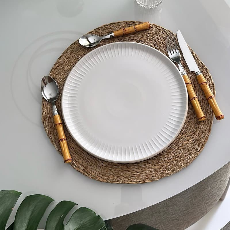 Prato raso Biseaute em ceramica 26,3cm cor branca