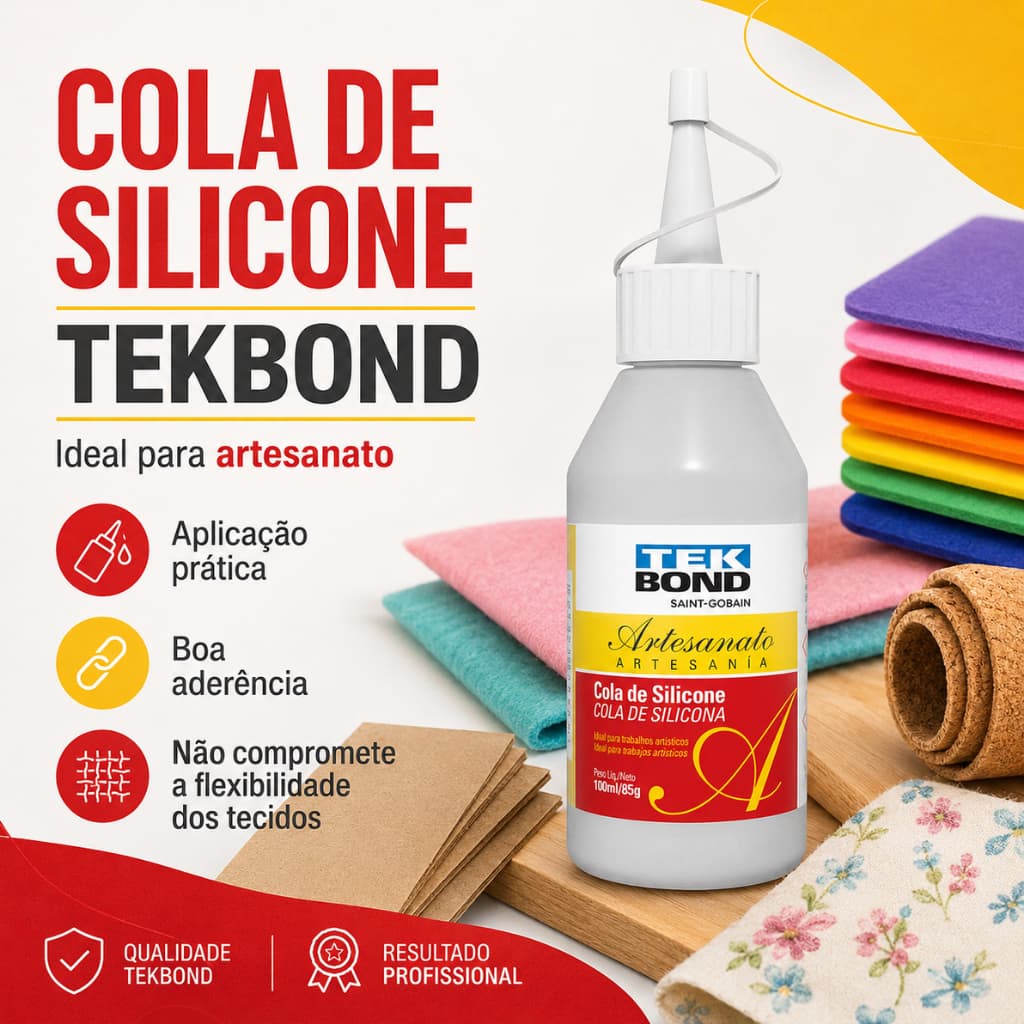 Cola de Silicone Liquida Para Artesanato Tekbond