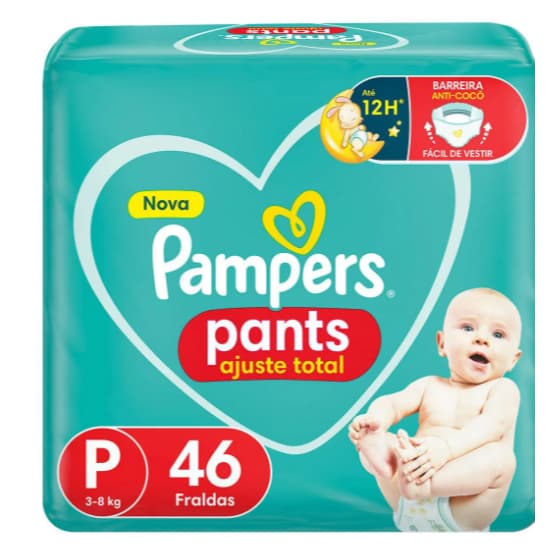 Fralda Pampers Pants Ajuste Total P 46 unidades