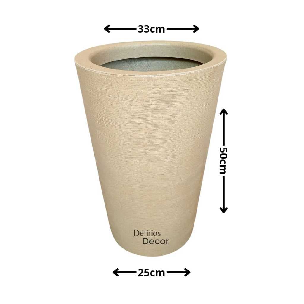 Vaso para plantas e flores, área interna e externa, Decorativo, Polietileno, Texturado redondo - 77