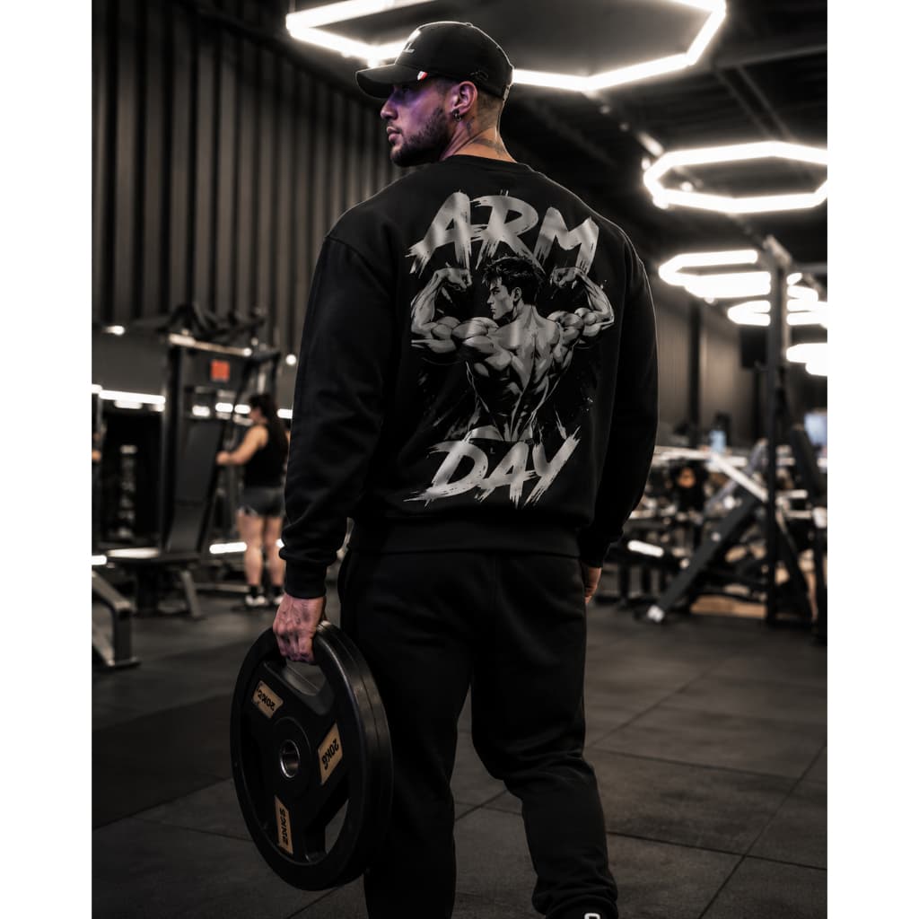 Conjunto Moletom Careca Arm Day Para o DIa Frios e Para Treinar Calça Jogger