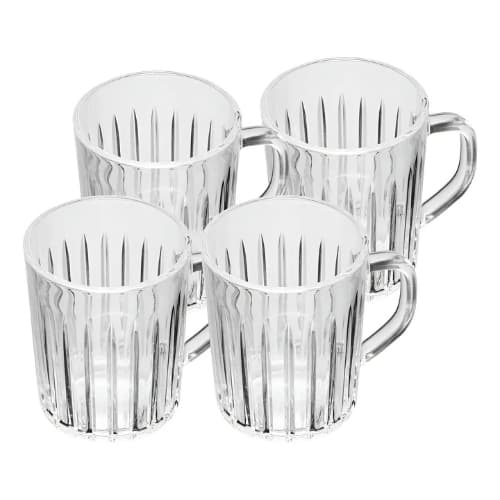 Kit 4 Canecas de Vidro 230ml Bangkok Wolff Transparentes para Café e Chá