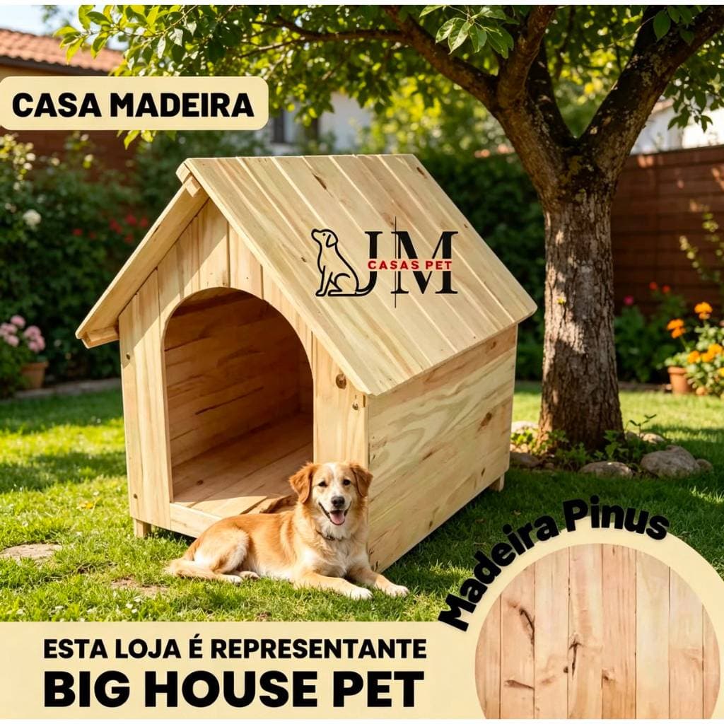 Casa casinha Pet de madeira para cães e gatos, casa cama para cachorro N1