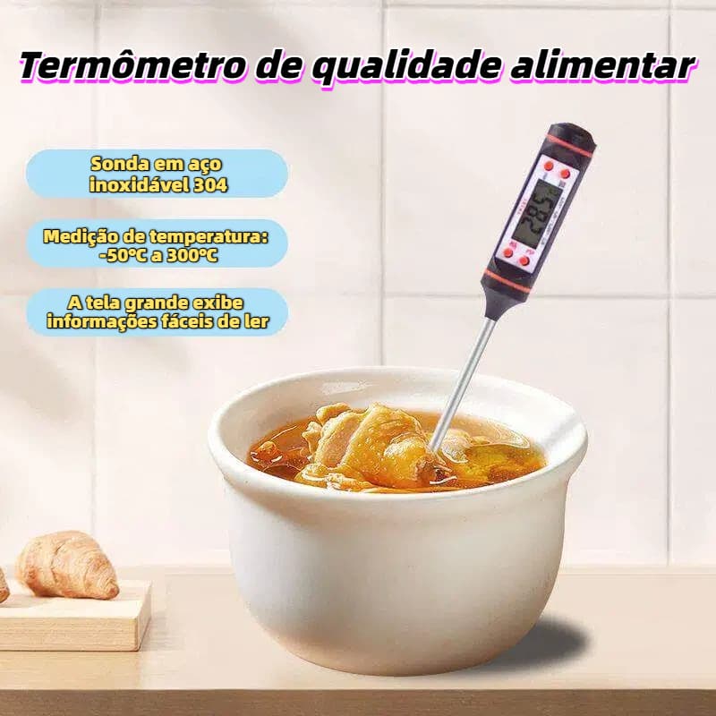 Termômetro Culinário Digital Espeto Alimentos Cozinha