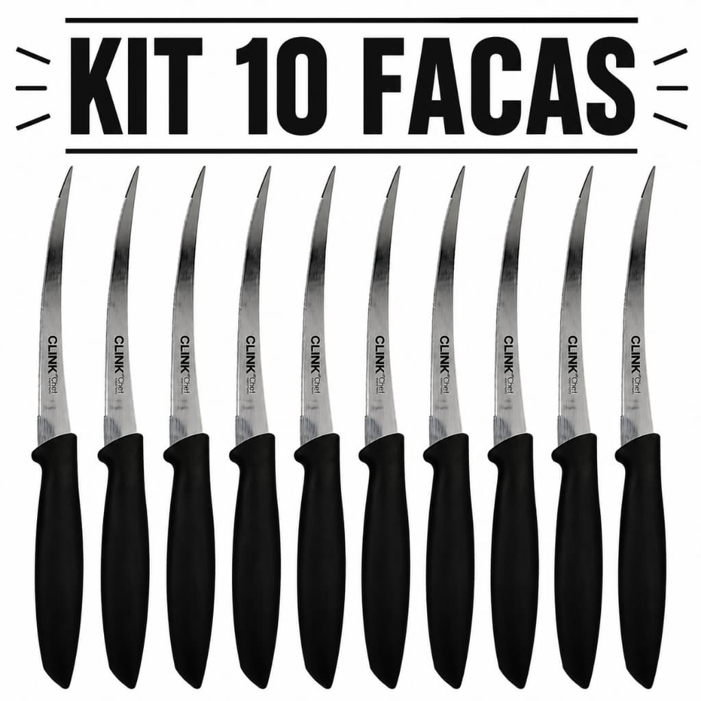 Kit 10 Facas De Cozinha Para Legumes Clink