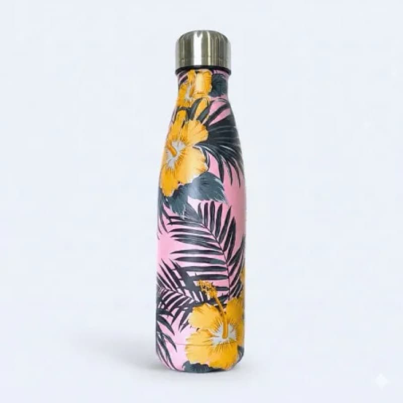 GARRAFA TÉRMICA INOX ESTAMPADA COM DUPLA CAMADA – MANTÉM A TEMPERATURA POR MAIS TEMPO!