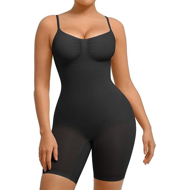 Body Modelador Sem Costura Feminino Decote em V, Modelador de Cintura, Levantamento de Bumbum, Com Busto Completo