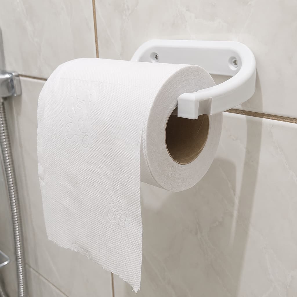 Porta Suporte Papel Higiênico Adesivo Parafusos E Buchas