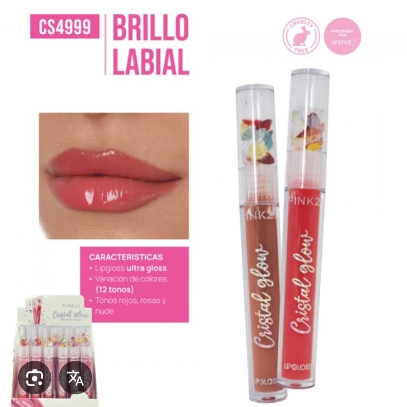 Lip Glossy Cristal Glow Pink 21