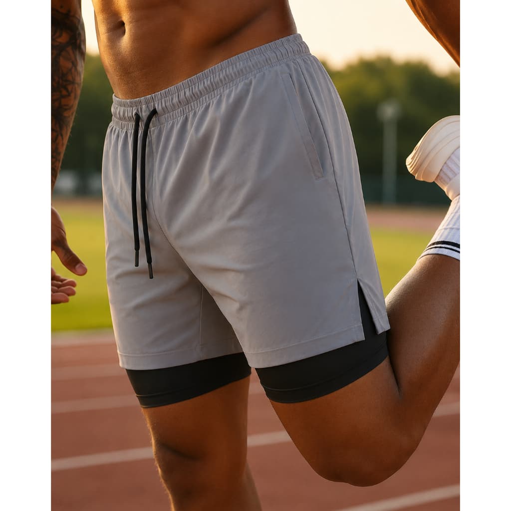 bermuda masculina 2 em 1 Dual pro fit  shorts 2 em 1