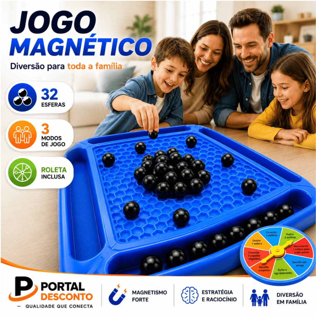 Xadrez Magnético 32 Esferas Jogo Educativo Infantil Tabuleiro Estratégia Lógica Portátil