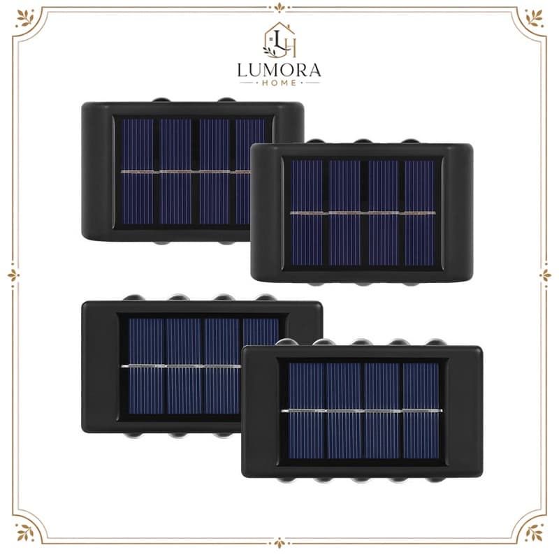 LUMORA HOME KIT 2/4 Luminária Solar 4/6 LED para Cerca Escada Jardim Luz Externa Automática Fácil Instalação
