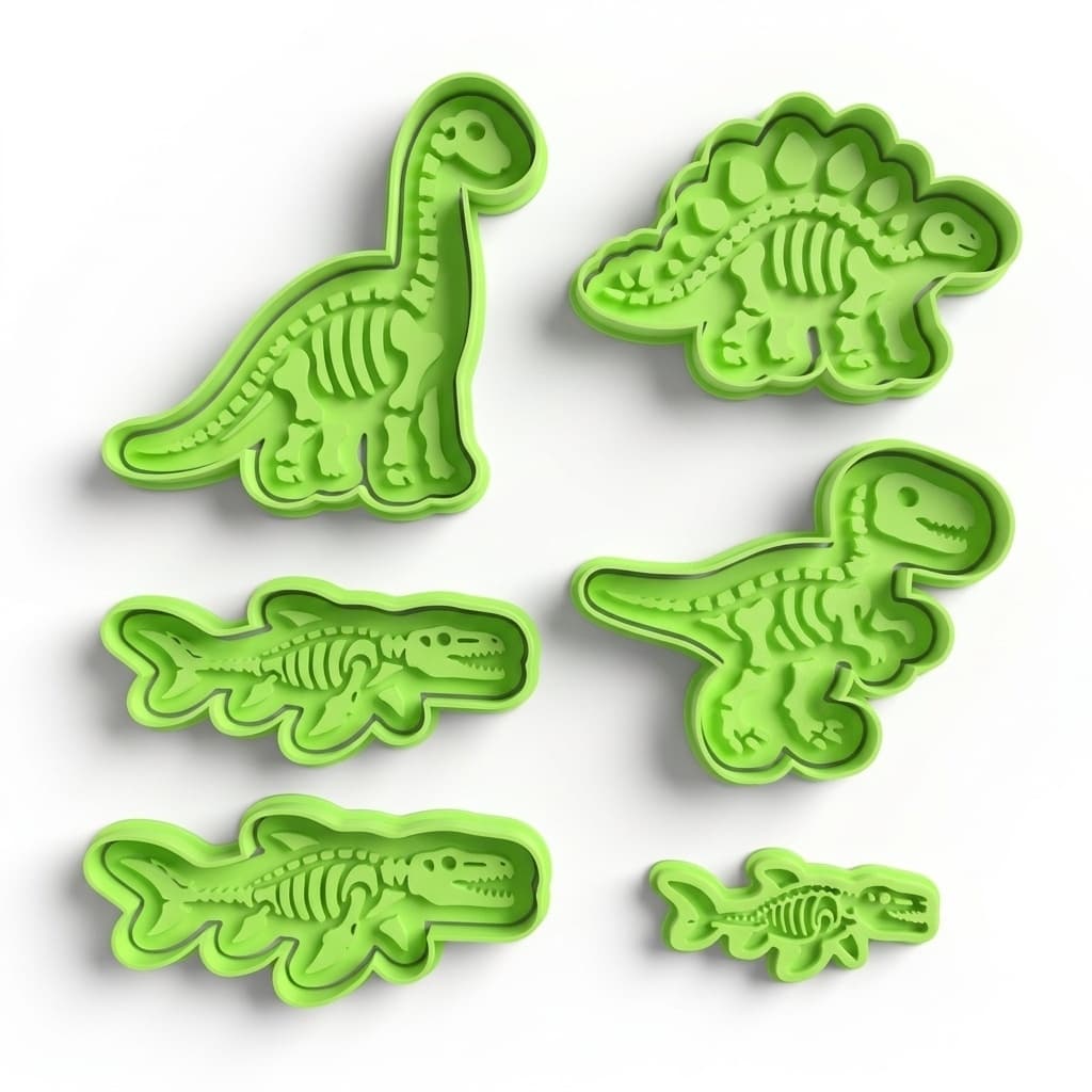 Kit 4 Cortadores Dinossauros Para Biscoito Pasta Americana Fondant