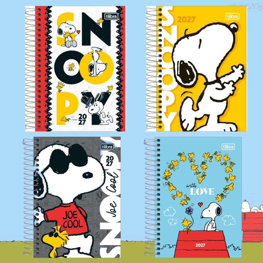 Agenda Espiral Diária 12,9 x 18,7 cm Snoopy 2027 Tilibra