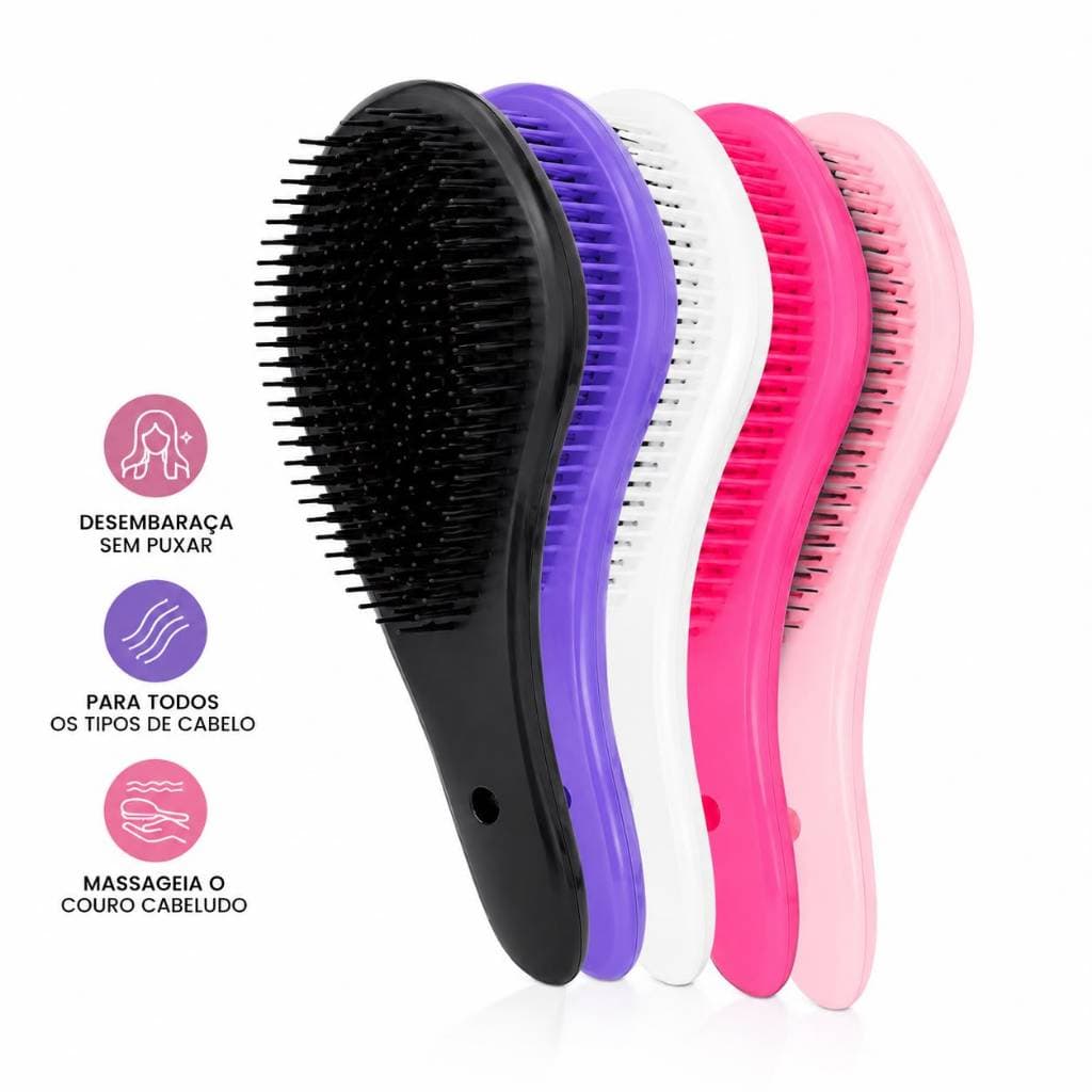 Escova Mágica Desembaraçante Antifrizz Para Todos os Tipos de Cabelo