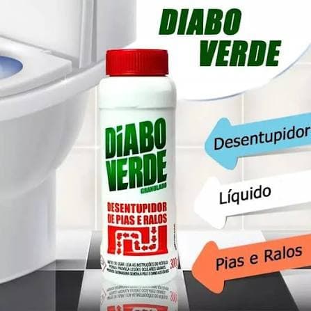 Desentupidor Granulado Diabo Verde Pia Ralo Vaso 300g