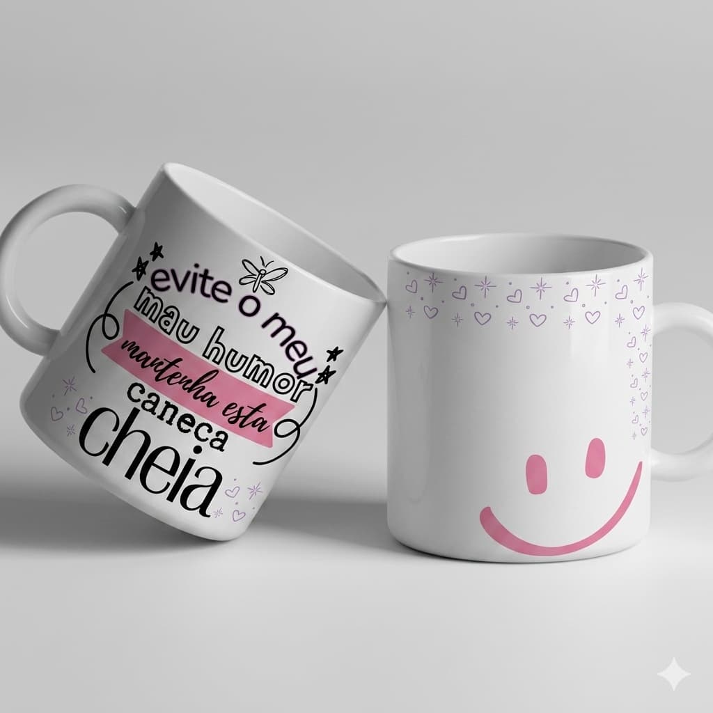 Caneca De Porcelana Engraçada Evite Meu Mau Humor Escritório Café Chá
