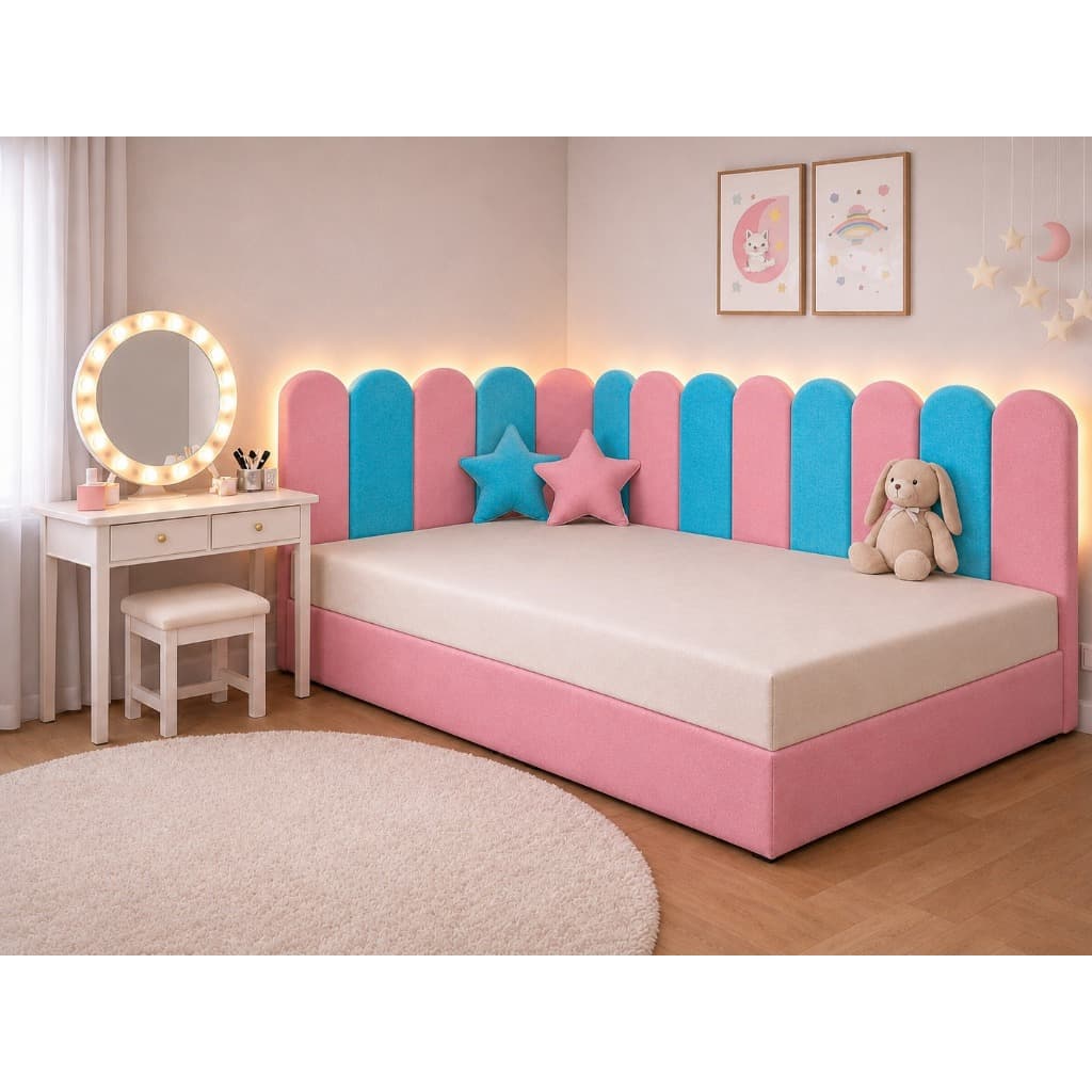 Cabeceira Nuvem Kit Infantil Com 15 Placas Mdf 45x20  Autocolante Fácil Instalação
