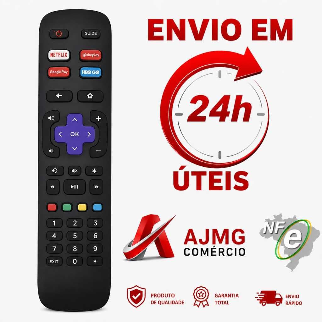 Controle Remoto Compatível com Roku TV Todas as Marcas