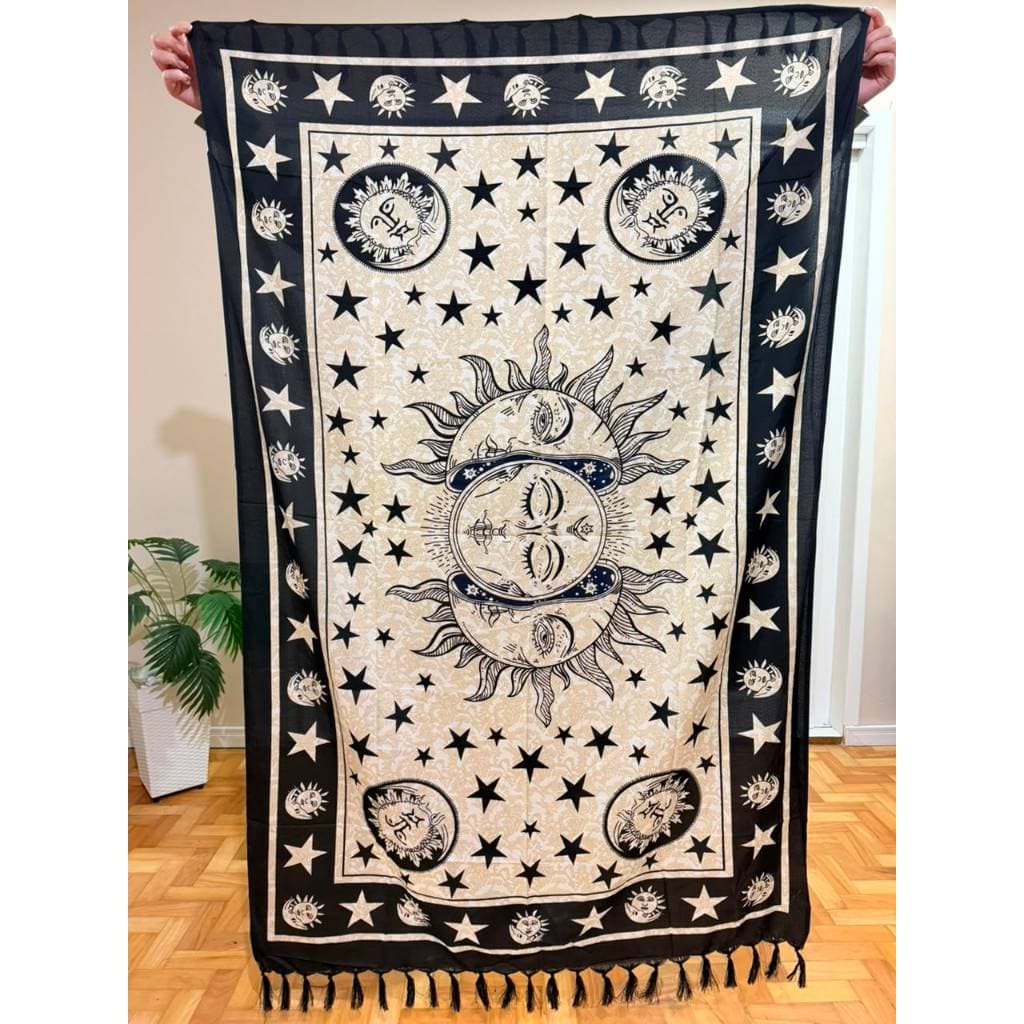 Canga de Praia Pareô Estampada - Mistica/Mandala/Tartaruga - Poliéster 1,00x1,80