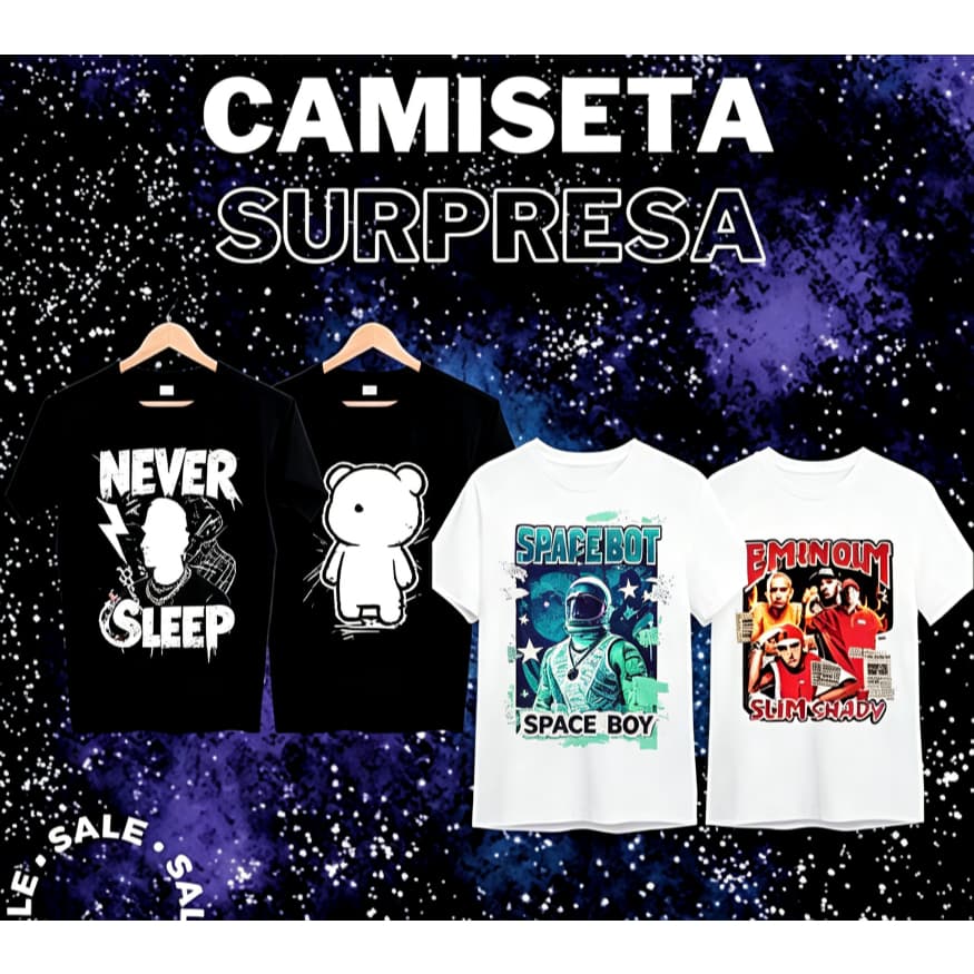 `Camiseta Surpresa 100% Algodão Super Barata Unissex Estilosa Combina com Tudo Envio Rápido`