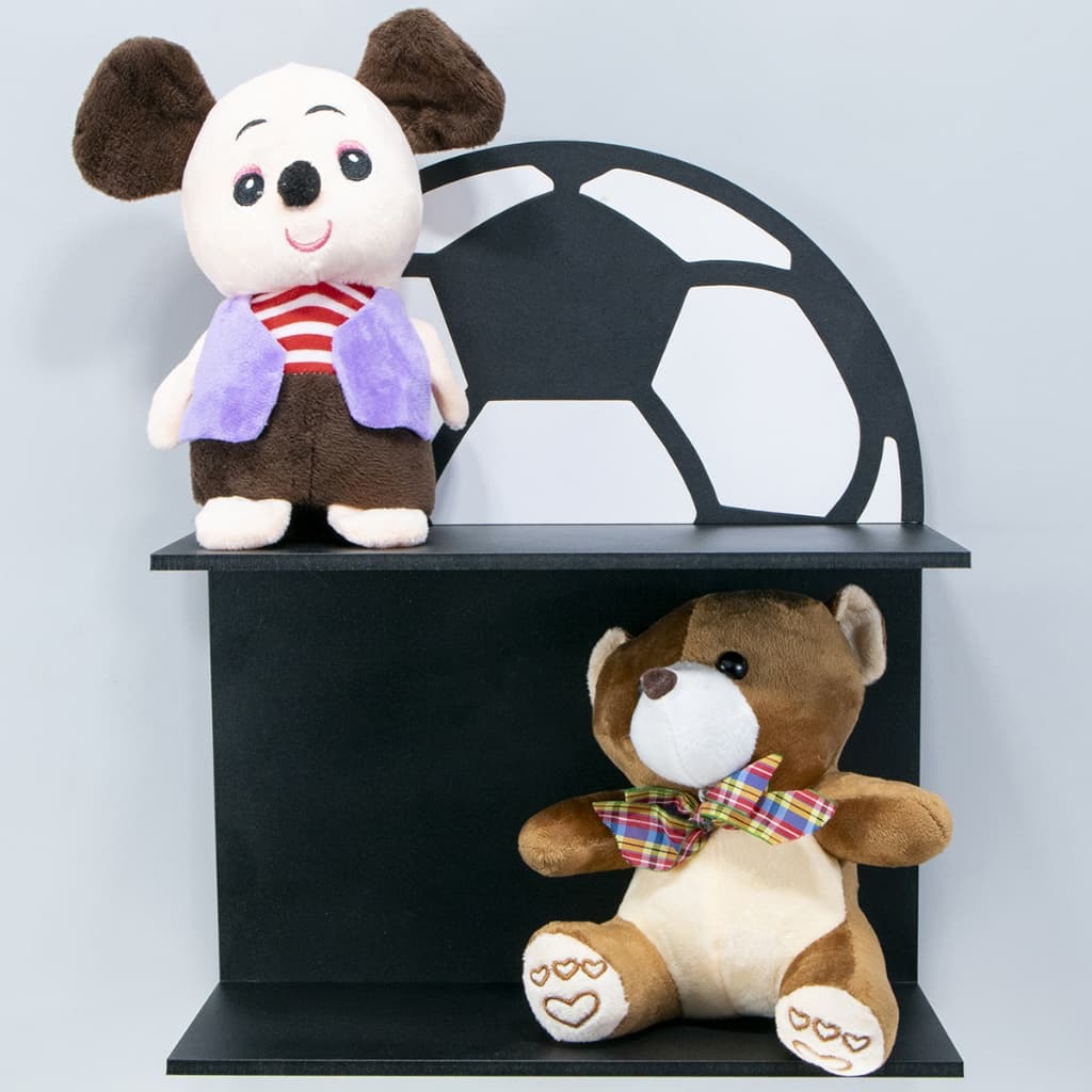 Prateleira bola de futebol infantil, ideal para organizar brinquedos e decorar o quarto de meninos apaixonados por futeb