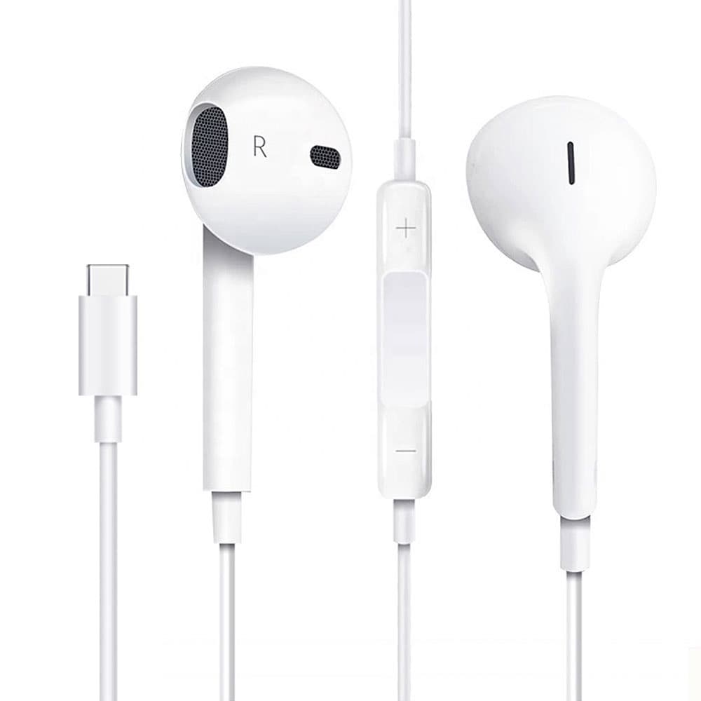 Fones de Ouvido Tipo-C  Para Iphone Android Estéreo com Controle de Volume + Microfone