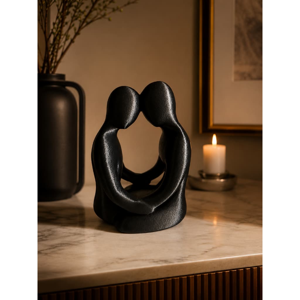 Estátua De Casal Escultura Decoração Amor Presente Minimalista Para Quarto Sala Estante