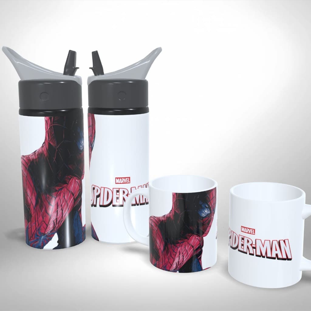 Kit Caneca + Squeeze Personalizado - Spiderman - Presente Criativo