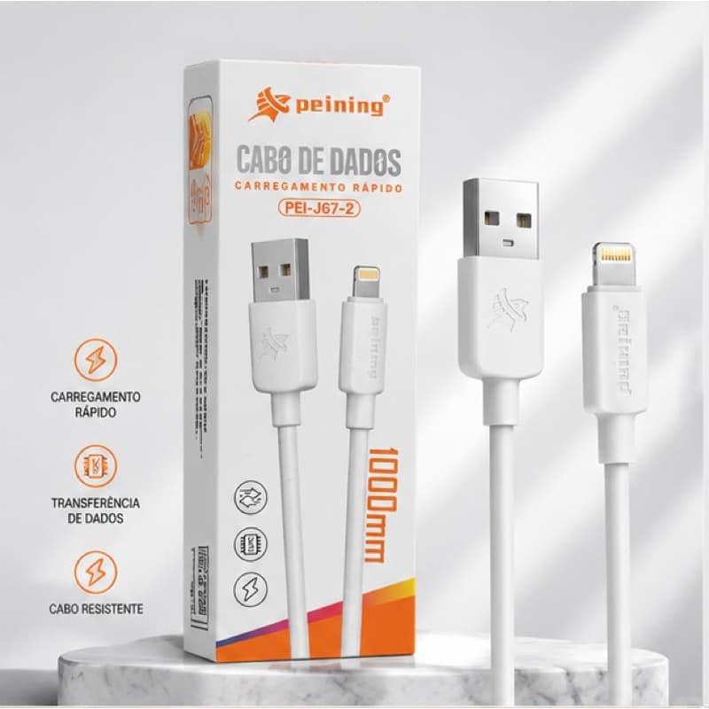 Cabo de carregador Lightning iPhone 1 Metro Carregamento Rápido USB para iPhone iPad Peining PEI-J67-2