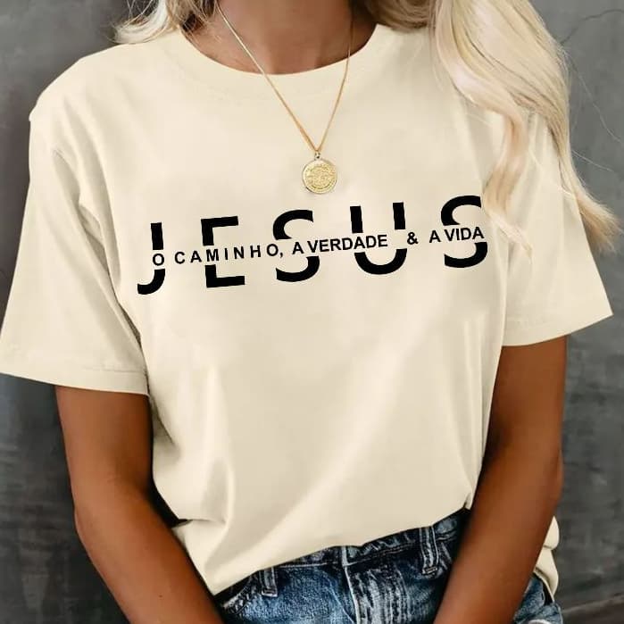 Camiseta Tshirt Camisa Feminina 100% Algodão Casual  gospel cristã cristão evangélica religião Jesus