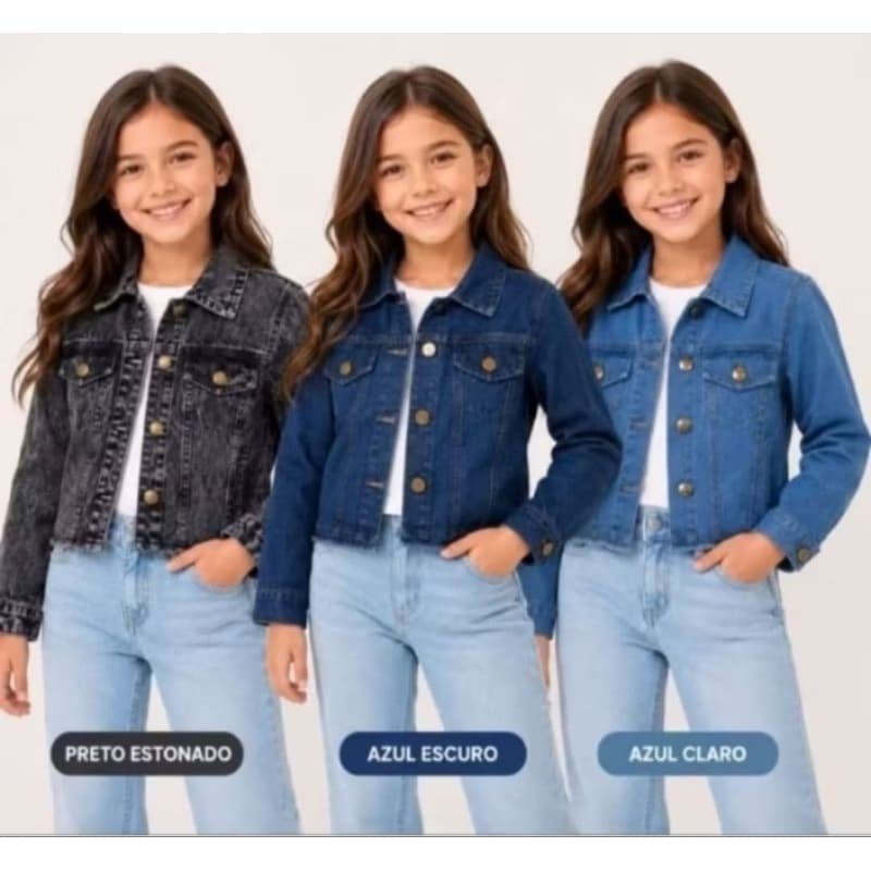 jaqueta infantil Jean e juvenil menina jaqueta criança 8 ao 16 jaqueta inverno jeans jaqueta marmorizada grafite