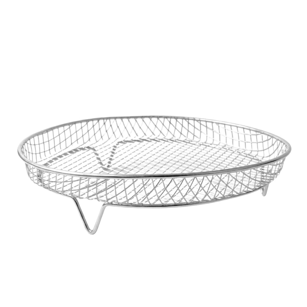 Kit 2 Grelha Grade Cesto Redonda Para Air Fryer 20x5cm Multiuso Bar Cozinha Lanchonete Restaurante