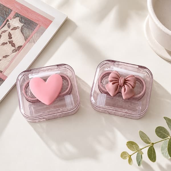 Kit 2 Case Estojo Lente de Contato Modelos Variados Kawaii