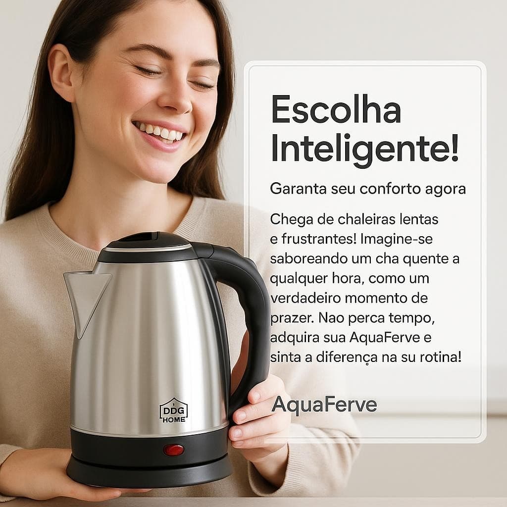 Chaleira Eletrica Inox 1.8L Rapida Jarra Termica 110v 220v