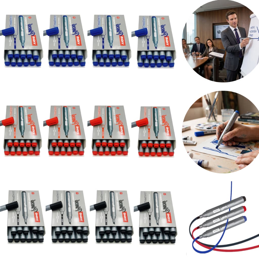 144 Pincel Atomico Marcador Permanente Ponta Chanfrada Vighs