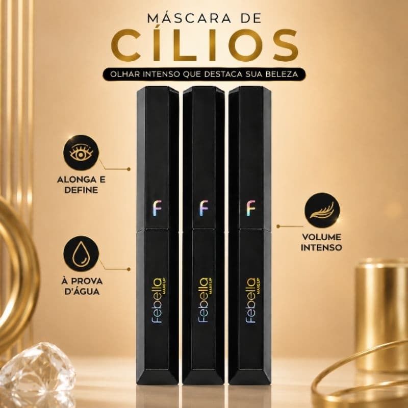 Máscara De Cílios Febella Super Filme a Prova D'água 12g