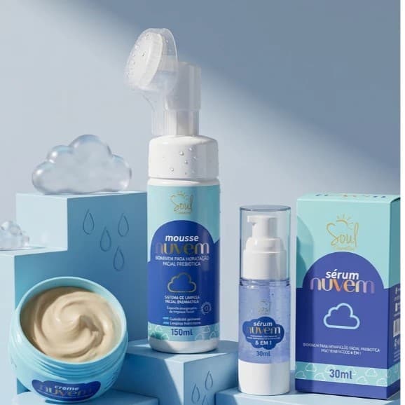 Kit Skincare Limpeza Facial Completa Mousse Sérum Creme Hidratante Rotina de Cuidados com o Rosto