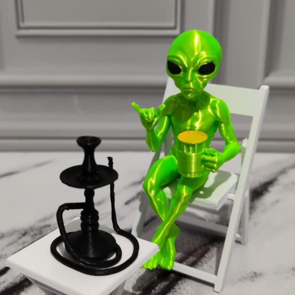 Alienígena Boneco ET Alien Decorativo  Estatueta Geek Decoração Criativa Enfeite Moderno Presente Geek