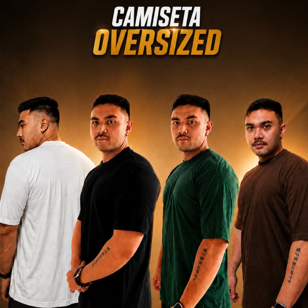 Camiseta Oversized Masculina Estonada em Algodão