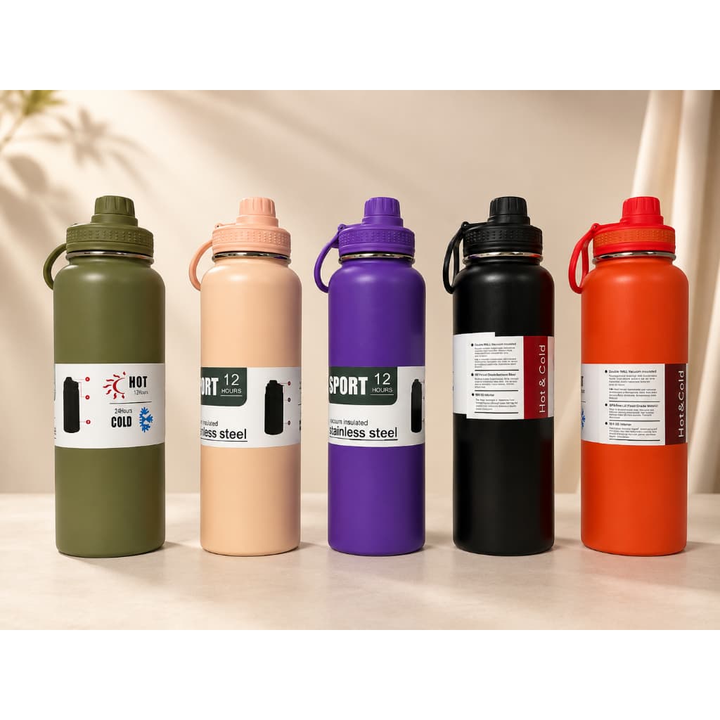 Garrafa Térmica Inox 1.200ml  Esportiva - Mantém Gelado por Horas