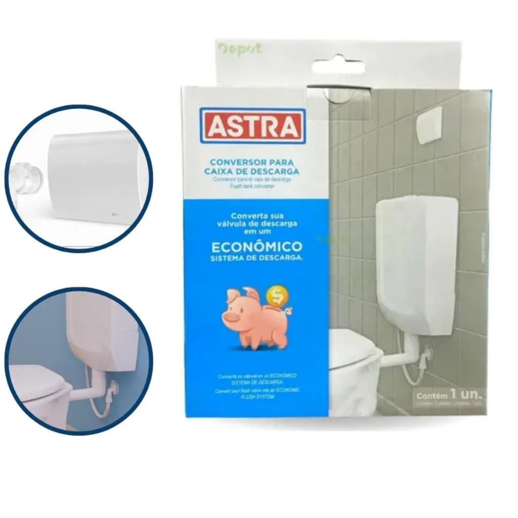 Conversor de Válvula Descarga P/ Caixa Acoplada Branco Astra