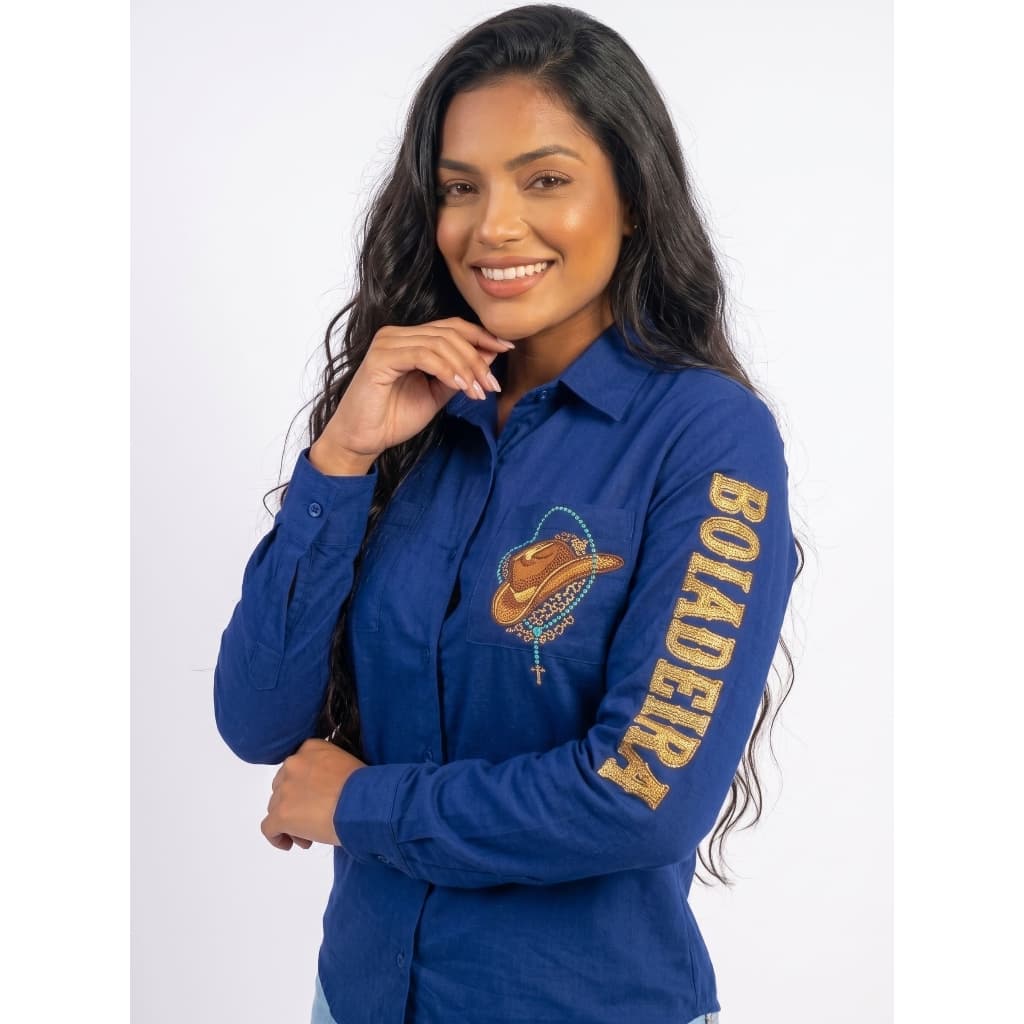 Camisa Boiadeira Feminina Cores Moda Country Estampa Premium Blusa Feminina Country Rodeio Barretos Modinha Sertaneja