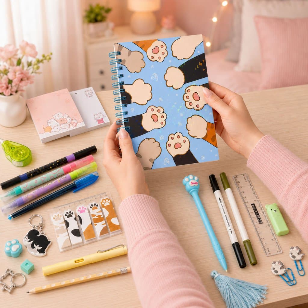 Kit Papelaria Fofa Kawaii 22 Itens Presente Criativo Menina