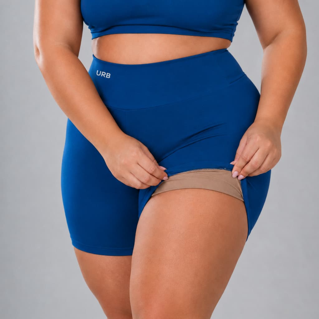 Shorts Legging Plus Size Meia Coxa Fitness Para Academia Urb FORRADA