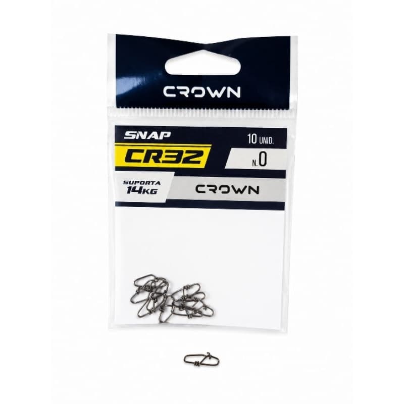 Kit 20un Snap Crown | Saint | Pesca Aço Inox | Black | Super Resistente para Iscas Artificiais e Spinners