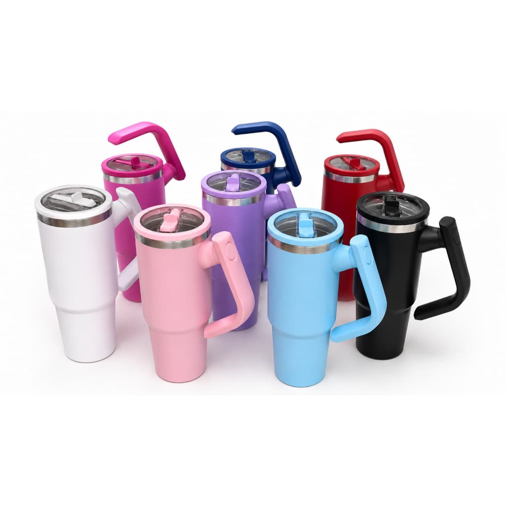 Copo Térmico 900ml com Alça Giratória e Bico Retrátil Inox Parede Dupla